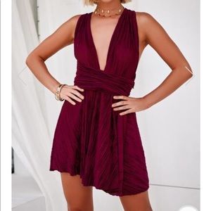 Xenia plum wrap dress